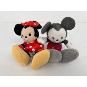Disney Mickey Mouse and Mini Mouse stuffed animal mini plush set 4 inches